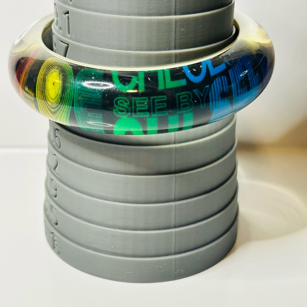 See by Chloe Lucite Bangle Bracelet #E421. Size 8 multicolor Logo - Picture 9 of 10
